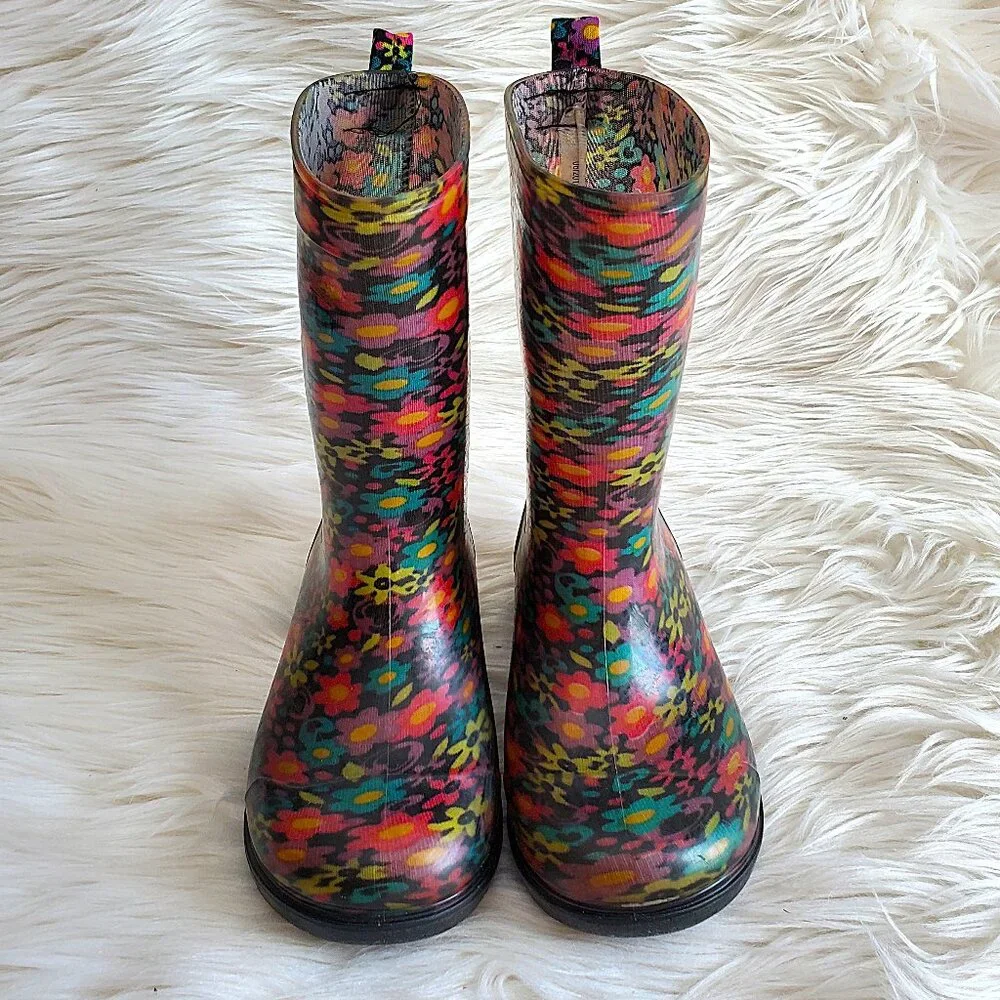 Capelli Of New York Floral Kids Rain Boots Size 10/11